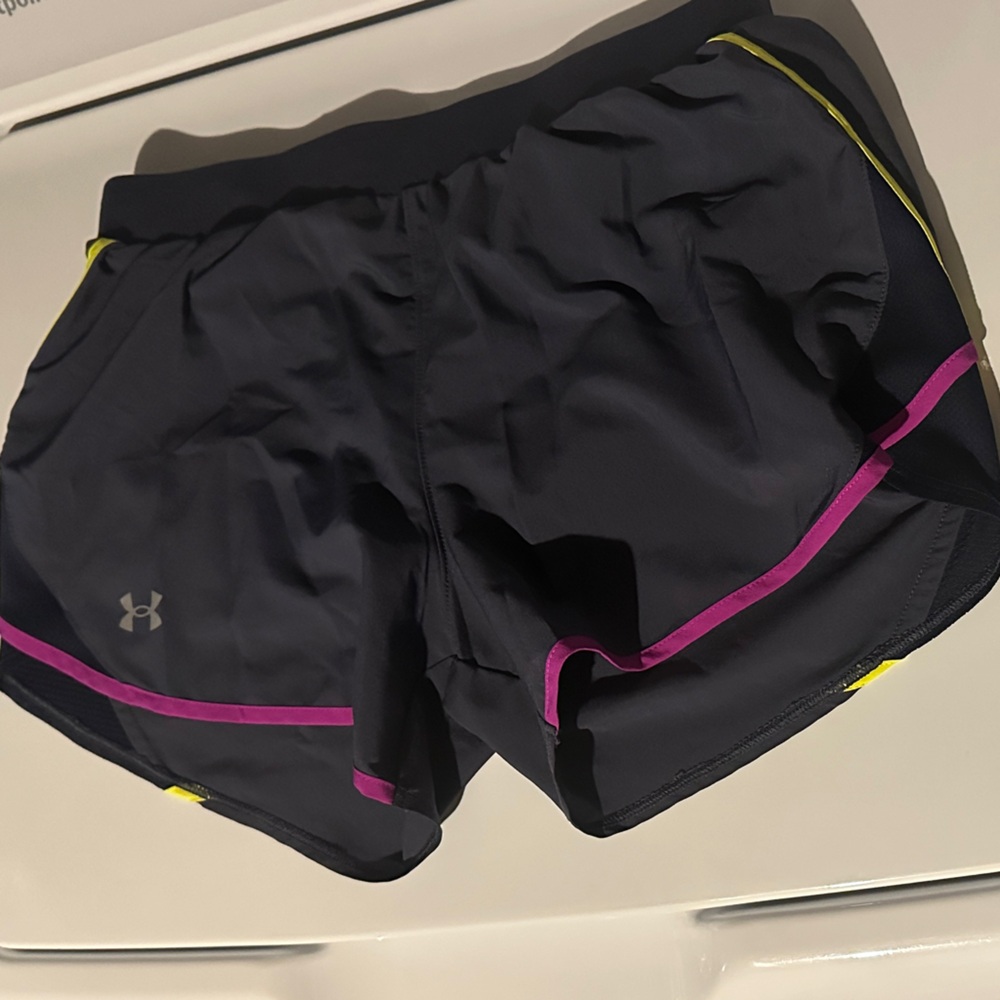 Under Armour Grey Shorts with Pink and Yellow Trim